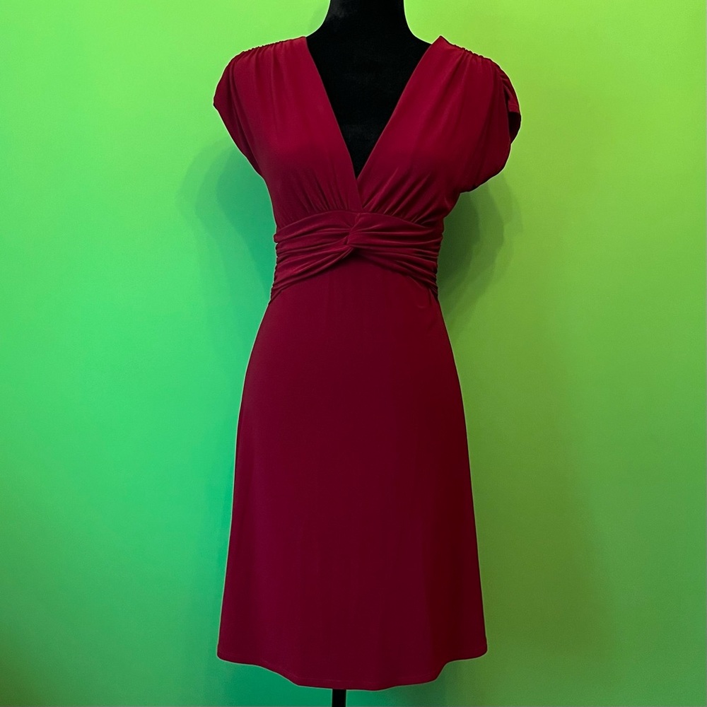 As U Wish Romantic Red v neck dress, Size S